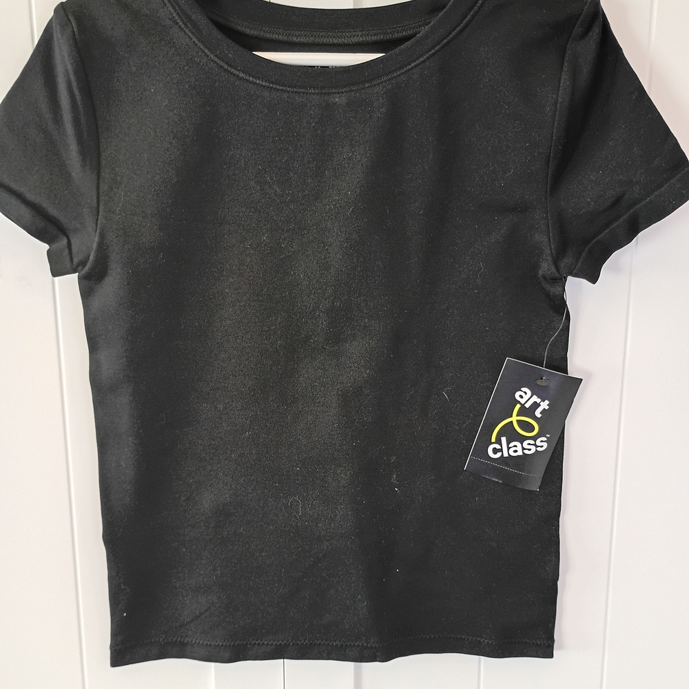 Art Class Black Crewneck Short Sleeve Top